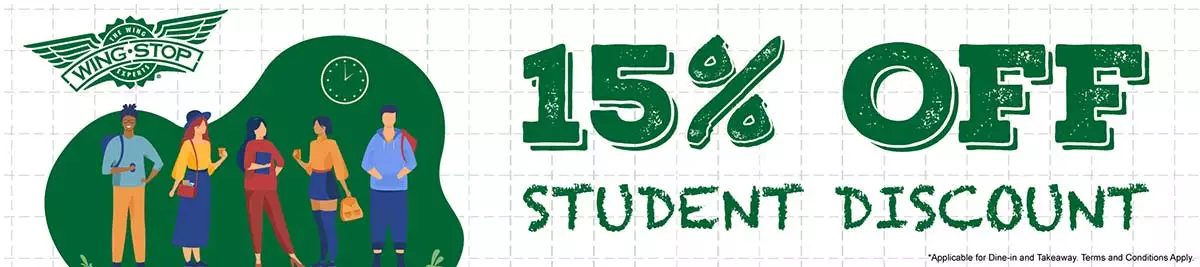 15% off student offer